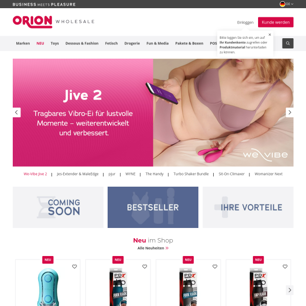 Details : ORION Wholesale - Europas Nr.1 im Erotik Großhandel